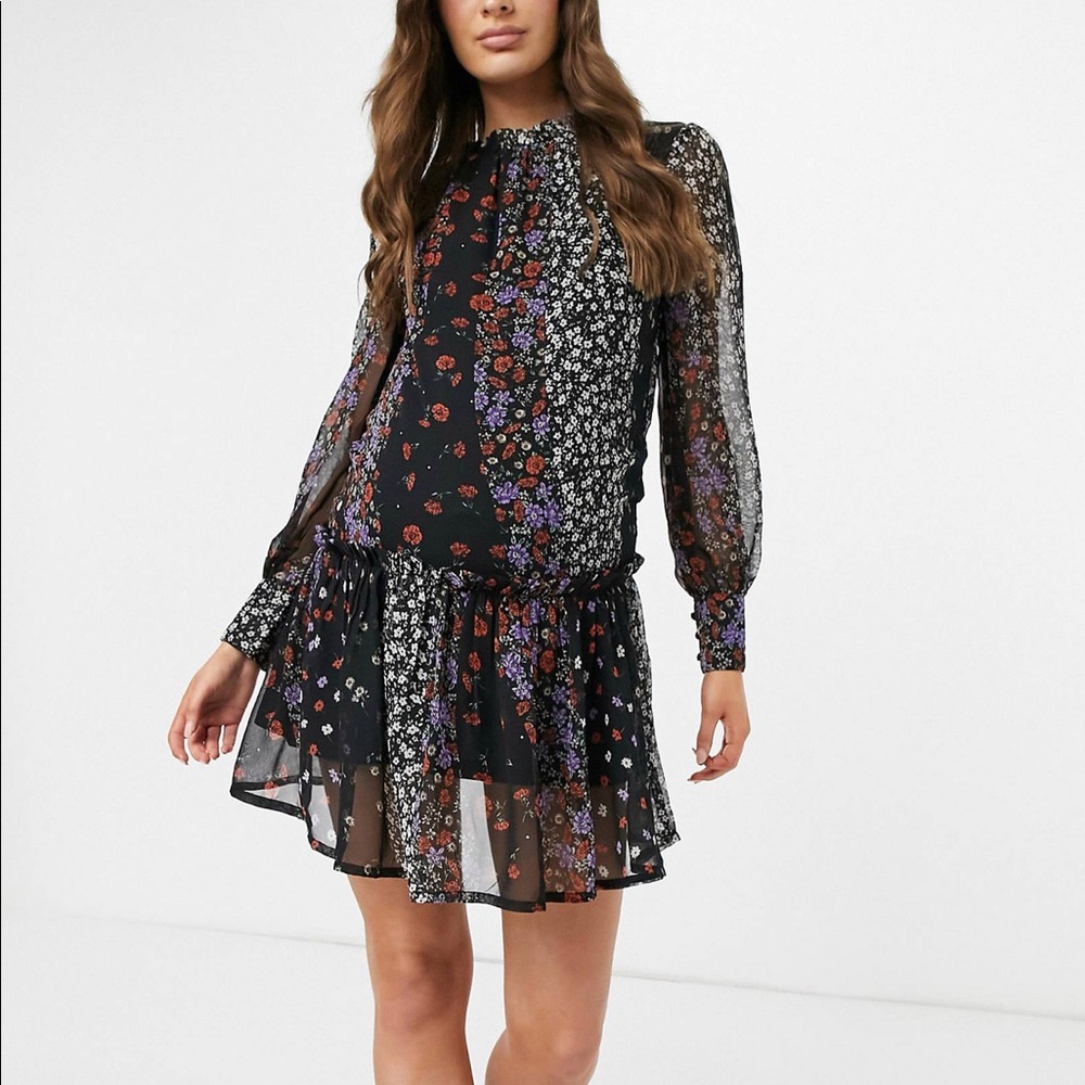 Violet Romance Maternity Mini Floral Dress
